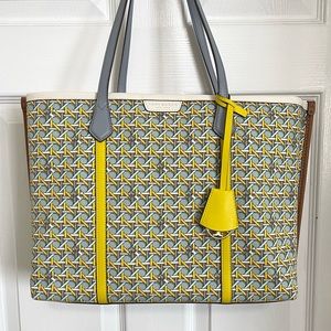 Authentic tory burch perry canvas tote bag